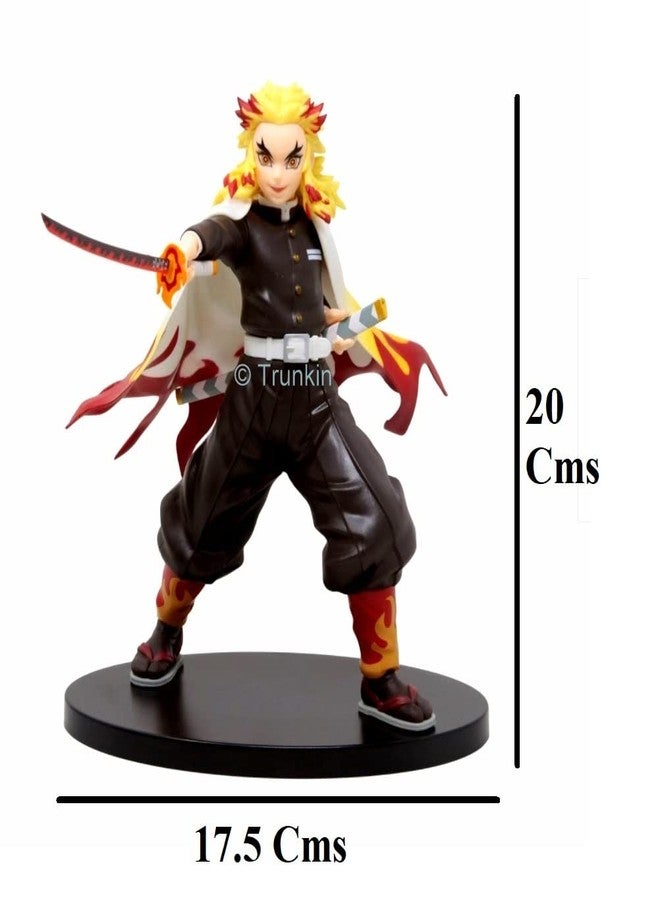 Trunkin | Demon Slayer Rengoku Kyojuro Attacking Mode with Sword Action Figure | PVC Multicolour Kimetsu no Yaiba Anime Figurine | Collectible Manga Weeb Toys Model | 20 Cms - Image 4